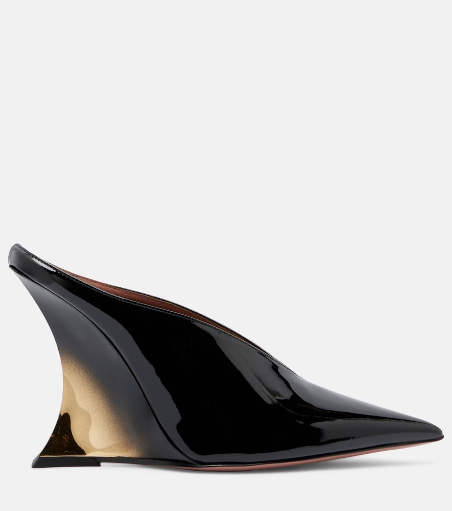 Paris Texas Nina 105 patent leather wedge mules
