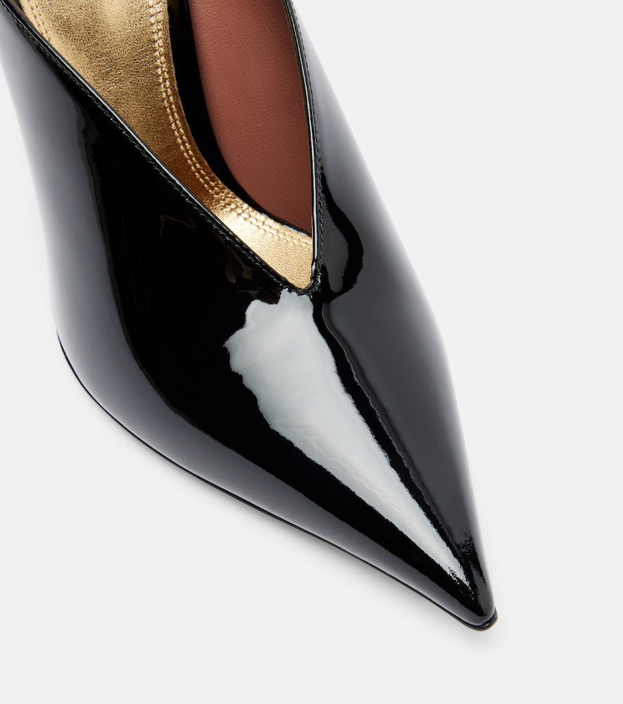 Paris Texas Nina 105 patent leather wedge mules