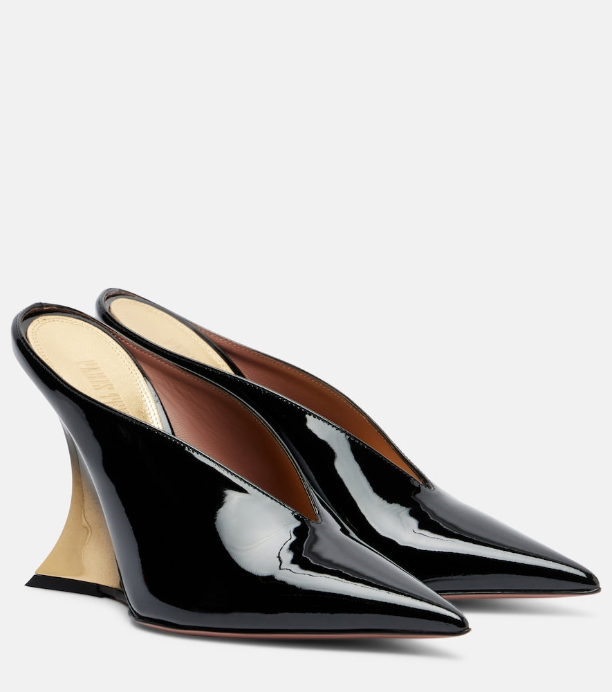 Paris Texas Nina 105 patent leather wedge mules