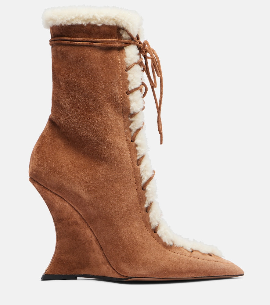 Paris Texas Nina 105 suede wedge boots