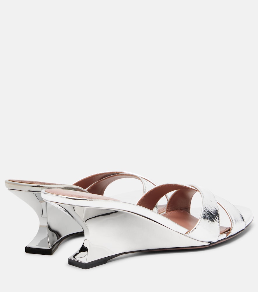 Paris Texas Nina 50 metallic leather wedges