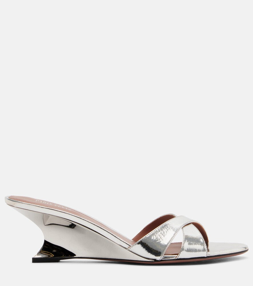 Paris Texas Nina 50 metallic leather wedges