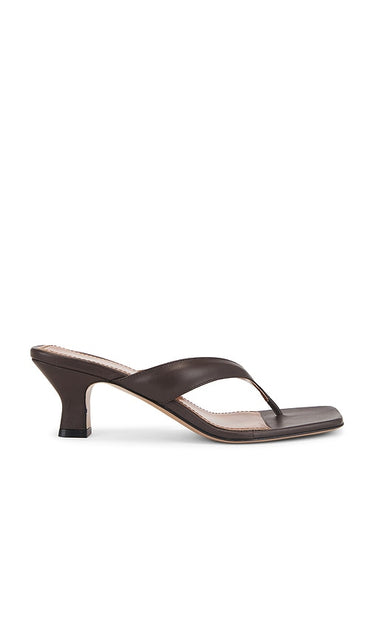 Paris Texas Portofino Mule in Chocolate | Ebano Open Toe Mules for Women