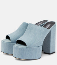 Paris Texas Sasha denim platform mules