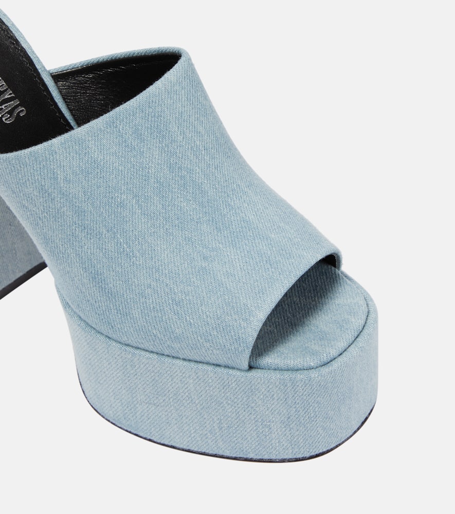 Paris Texas Sasha denim platform mules