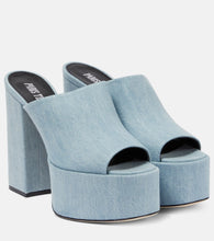 Paris Texas Sasha denim platform mules
