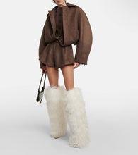 Paris Texas Shearling over-the-knee boots