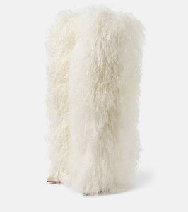 Paris Texas Shearling over-the-knee boots