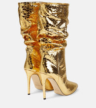 Paris Texas Slouchy metallic leather boots