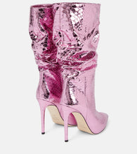 Paris Texas Slouchy metallic leather boots