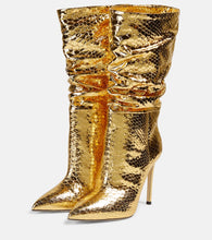 Paris Texas Slouchy metallic leather boots