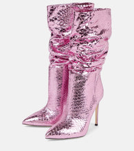 Paris Texas Slouchy metallic leather boots