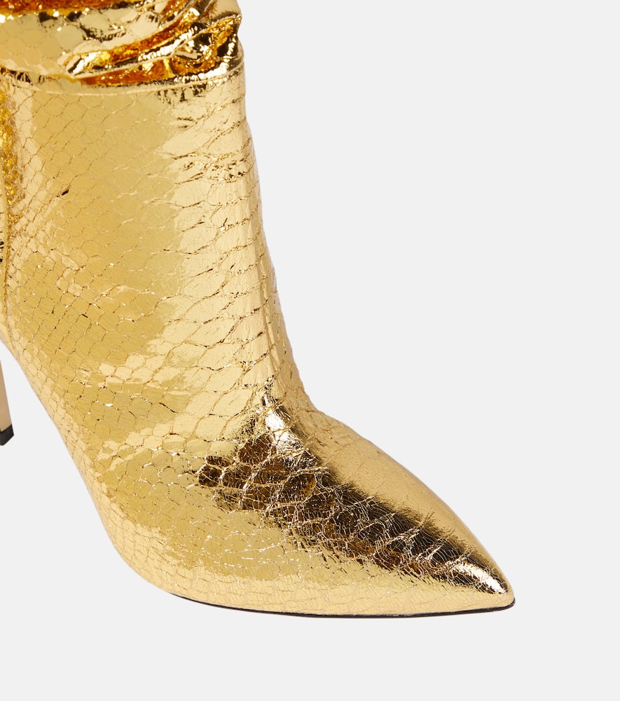 Paris Texas Slouchy metallic leather boots