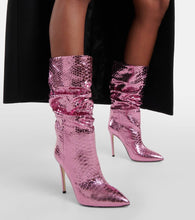 Paris Texas Slouchy metallic leather boots