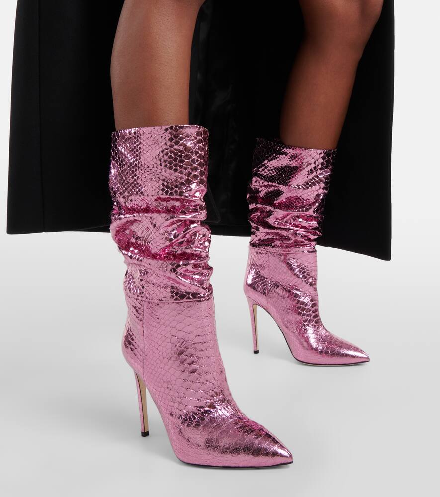 Paris Texas Slouchy metallic leather boots