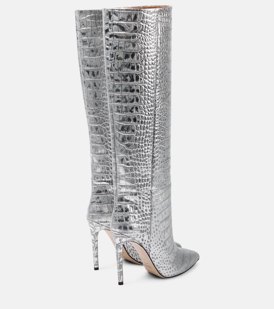 Paris Texas Snake-effect leather knee-high boots