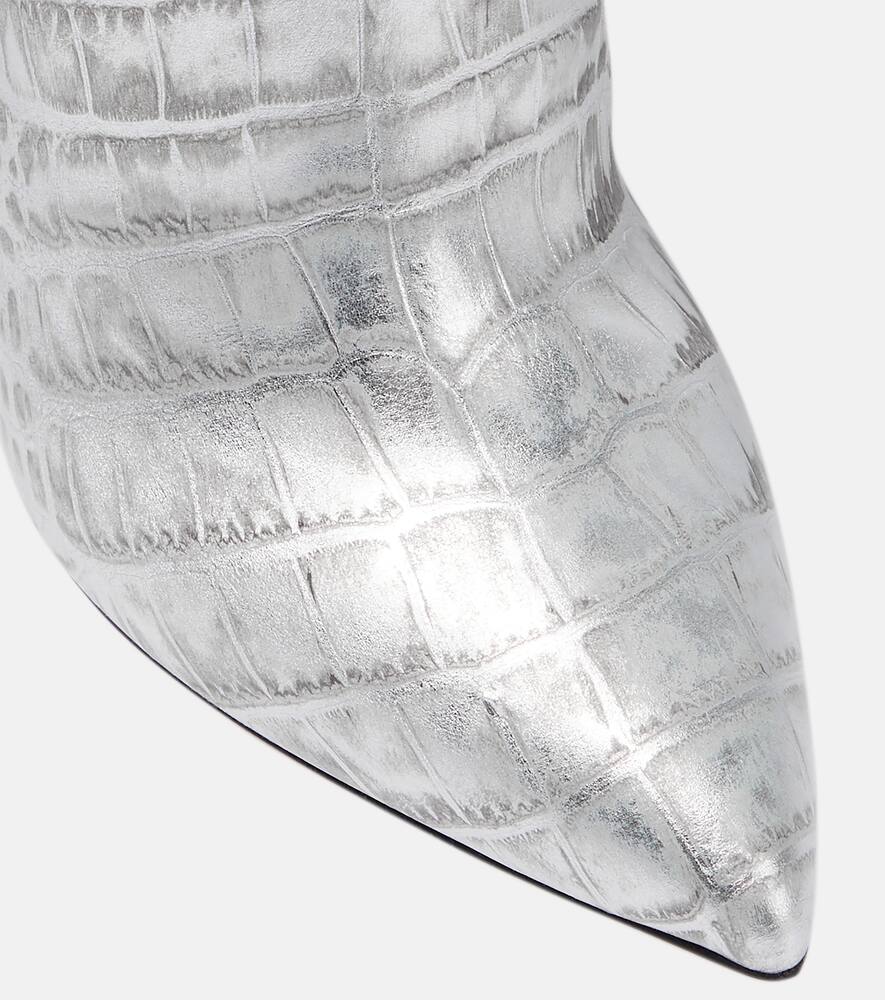 Paris Texas Snake-effect leather knee-high boots