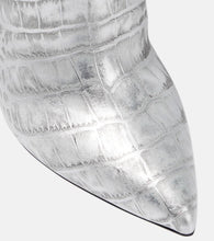 Paris Texas Snake-effect leather knee-high boots