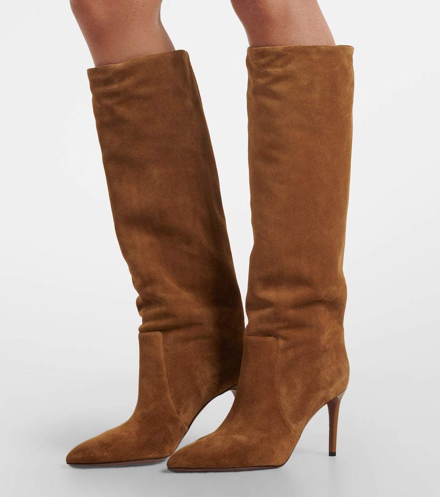 Paris Texas Stiletto suede knee-high boots