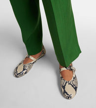 Paris Texas Sveva snake-effect leather Mary Jane flats