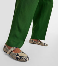 Paris Texas Sveva snake-effect leather Mary Jane flats