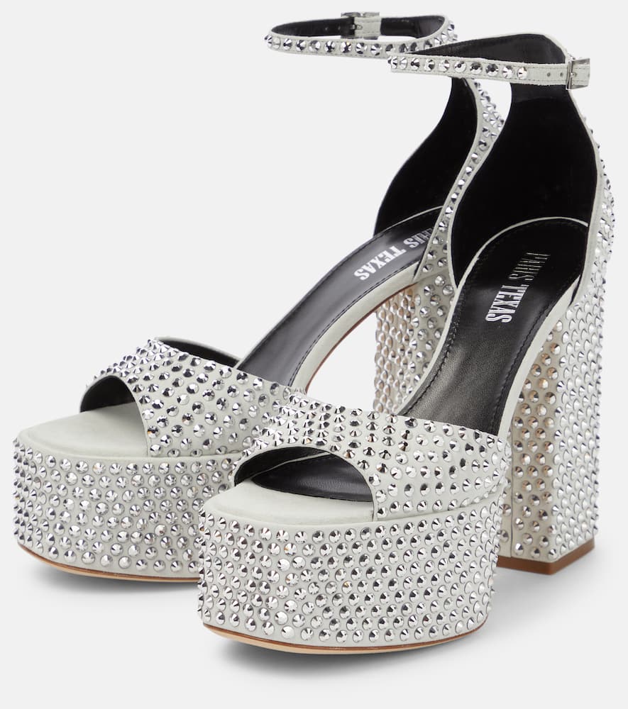 Paris Texas Tatiana embellished suede platform sandals