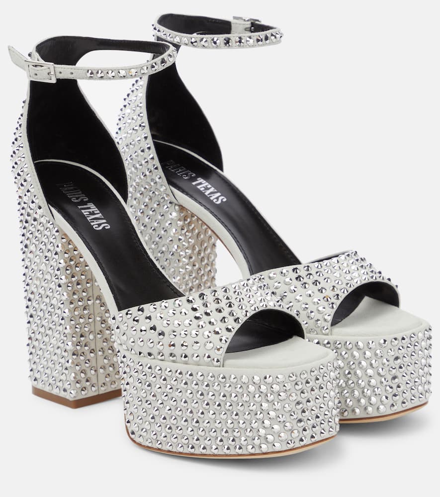 Paris Texas Tatiana embellished suede platform sandals