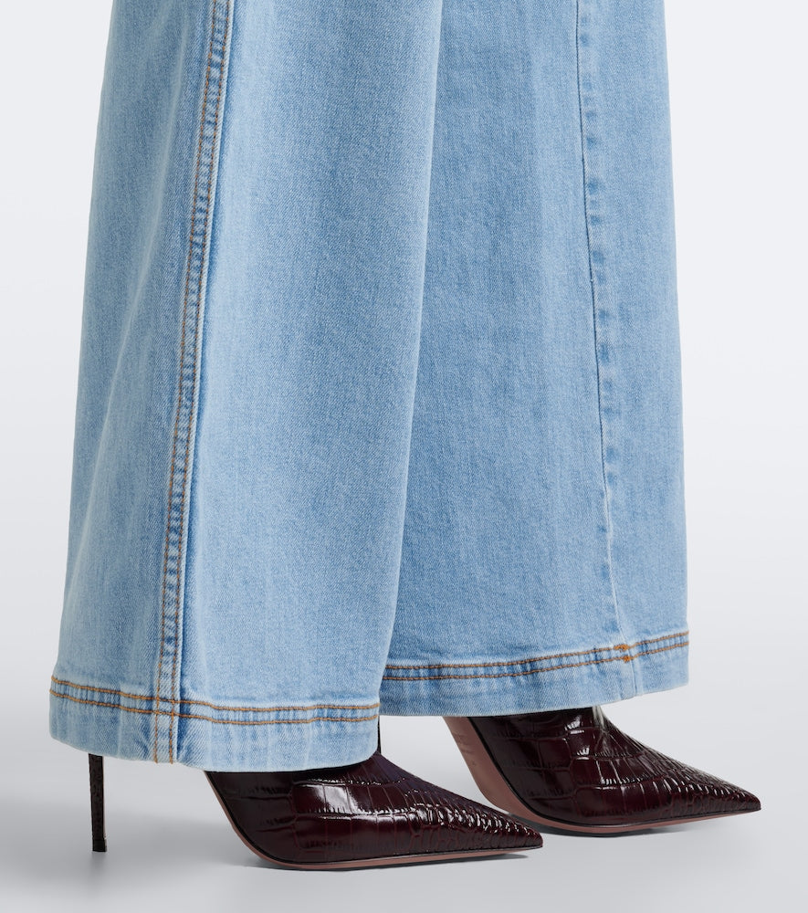 Paris Texas Vera croc-effect leather ankle boots