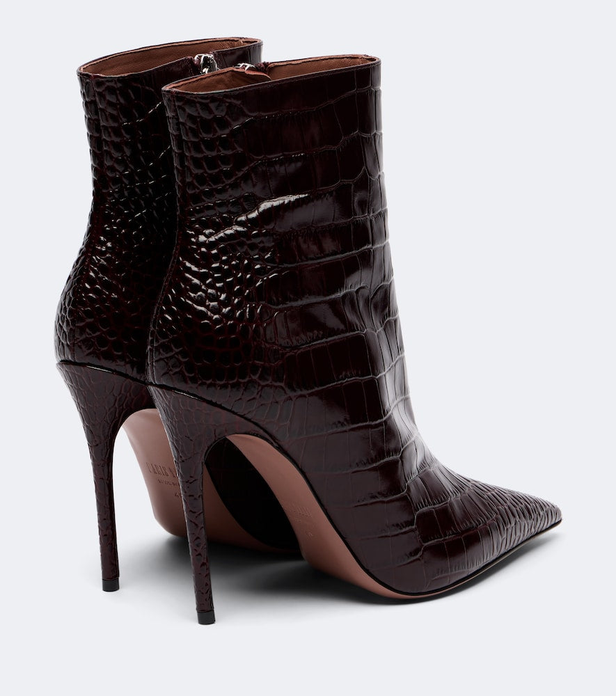 Paris Texas Vera croc-effect leather ankle boots