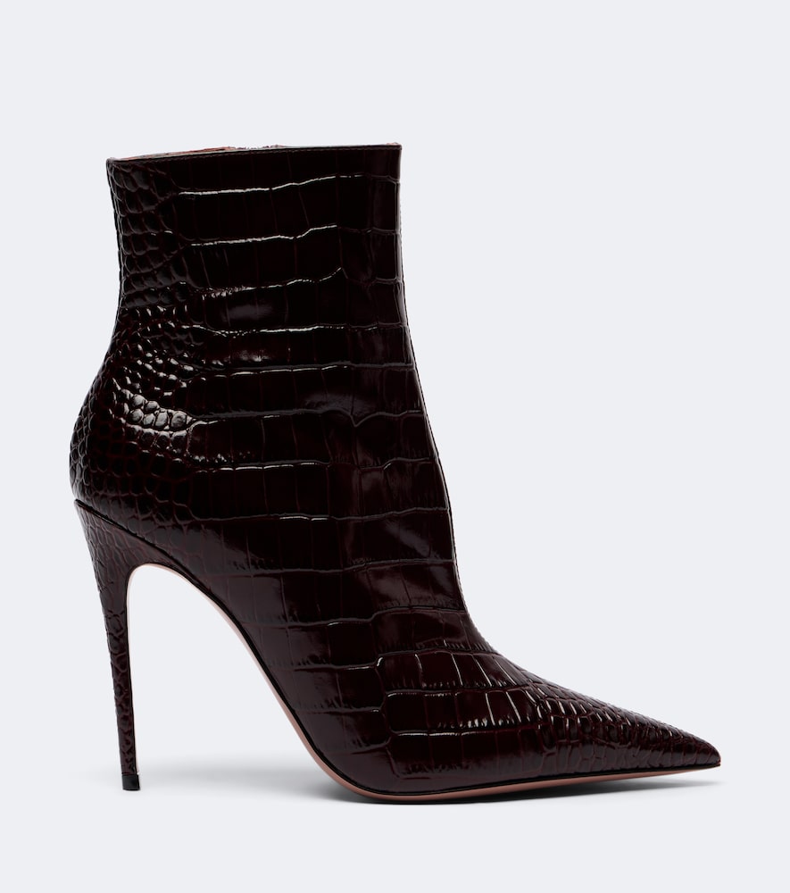 Paris Texas Vera croc-effect leather ankle boots