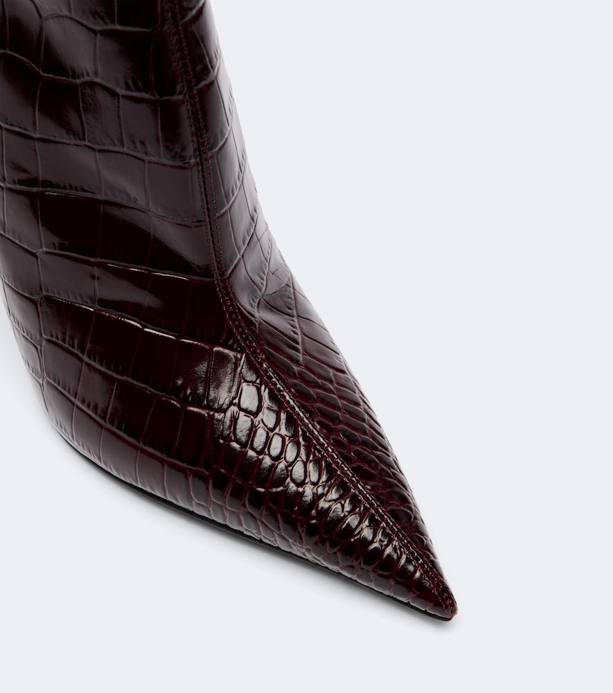 Paris Texas Vera croc-effect leather ankle boots