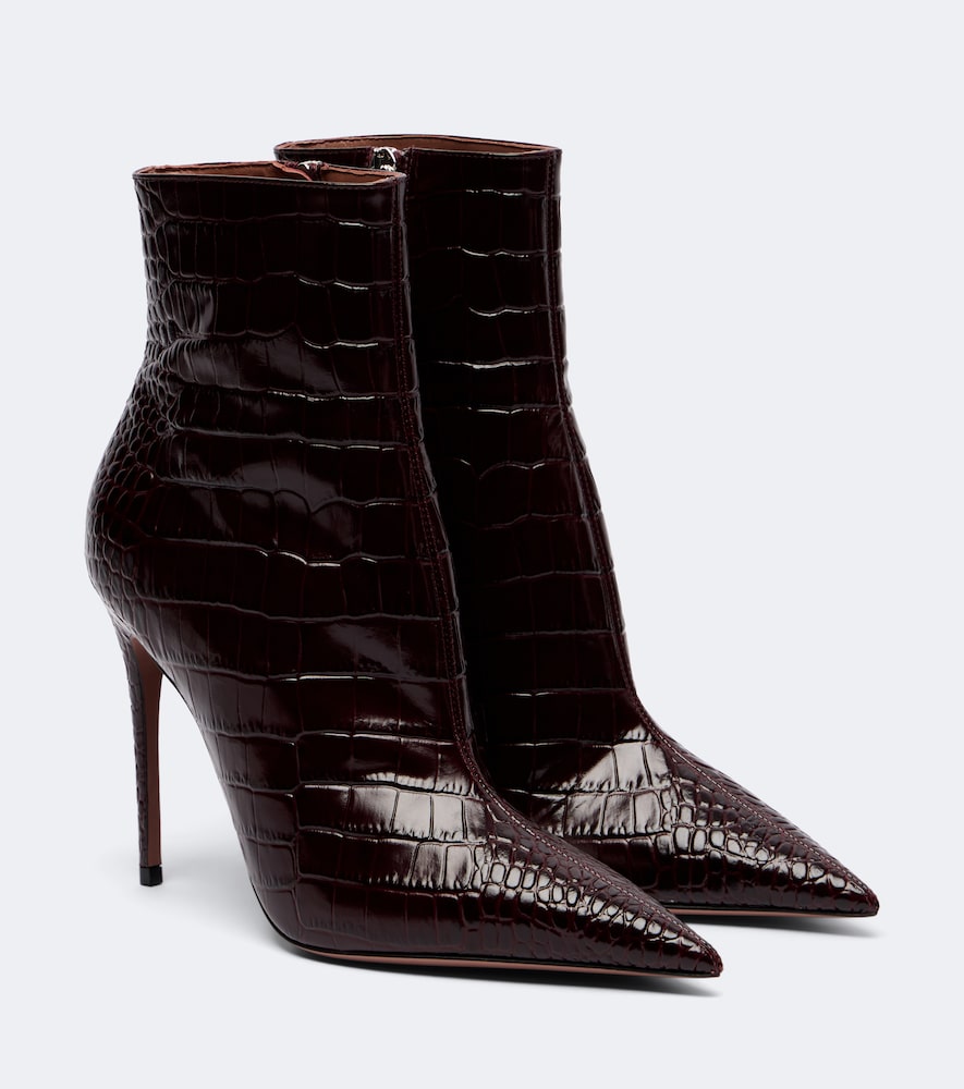 Paris Texas Vera croc-effect leather ankle boots