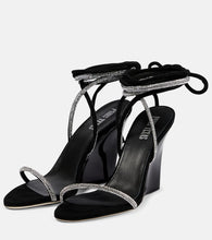 Paris Texas Willow embellished suede wedge sandals