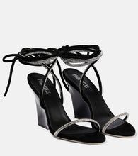 Paris Texas Willow embellished suede wedge sandals