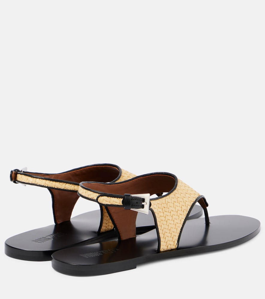 Beige Paris Texas Amalfi raffia-effect thong sandals - Flat Sandals
