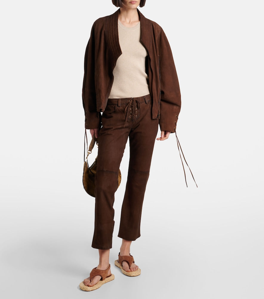 Paris Texas Amalfi suede thong sandals - Brown Flat Sandals