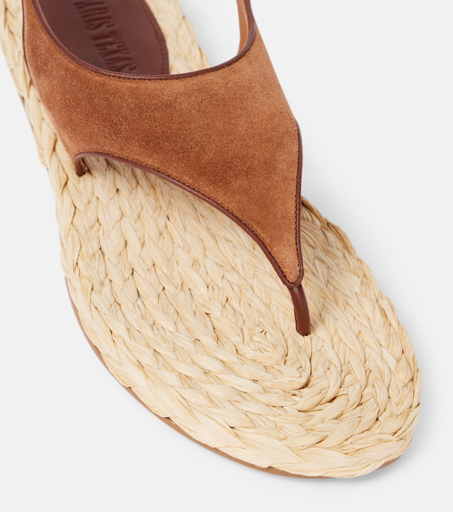 Paris Texas Amalfi suede thong sandals - Brown Flat Sandals
