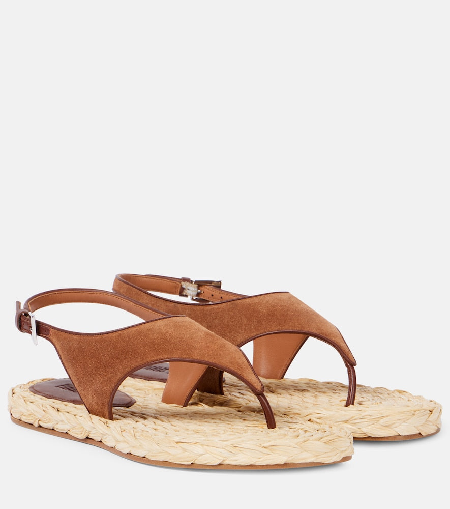 Paris Texas Amalfi suede thong sandals - Brown Flat Sandals
