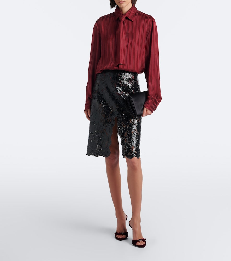 Paris Texas Lidia Buckle embellished velvet mules in Burgundy - High-Heel Sandals