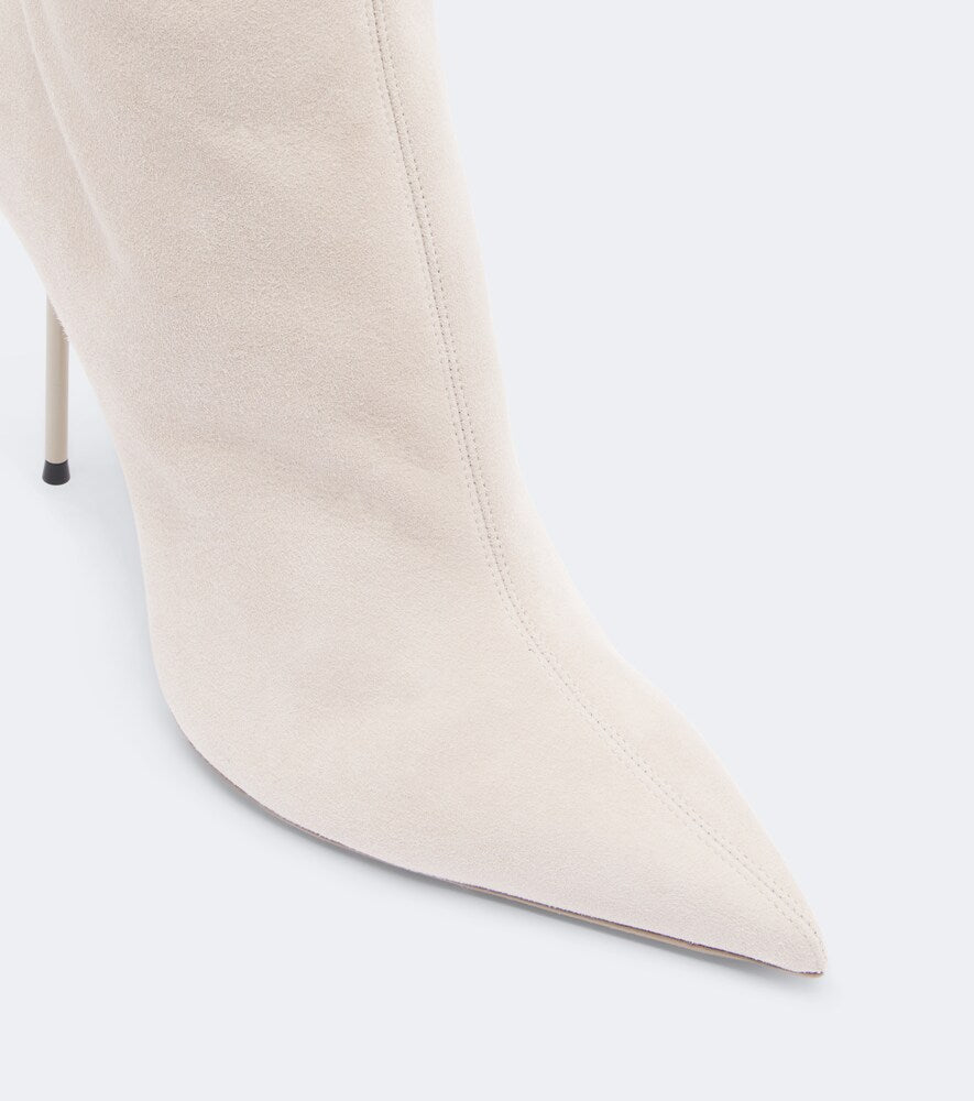 Paris Texas Lidia Buckle suede knee-high boots in Beige - Knee-high Boots