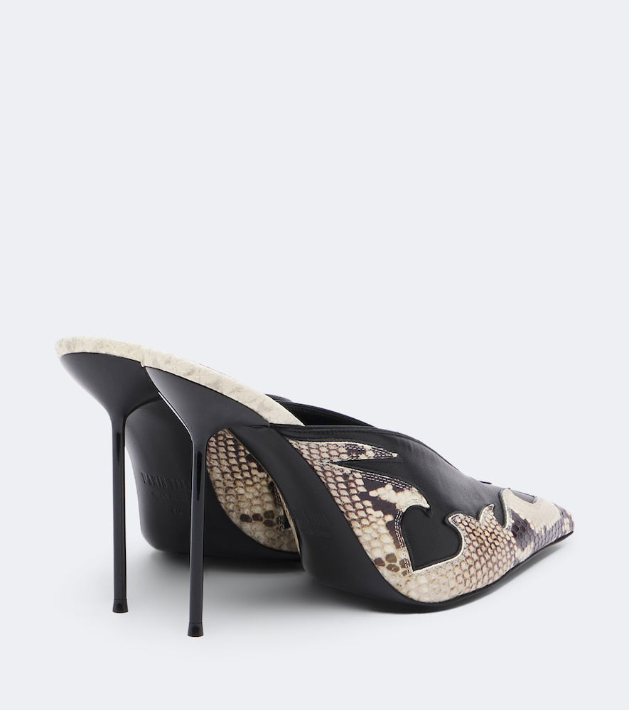 Black Paris Texas Lidia Queen of Hearts leather mules - High-Heel Pumps