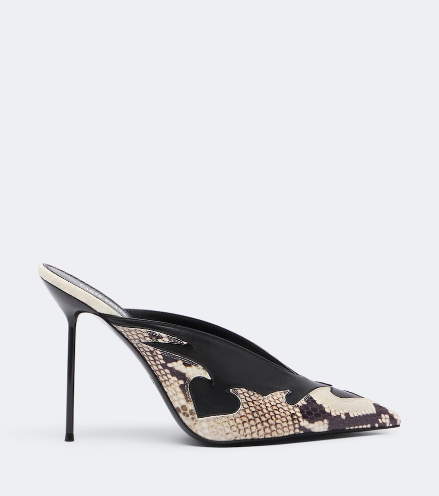 Black Paris Texas Lidia Queen of Hearts leather mules - High-Heel Pumps