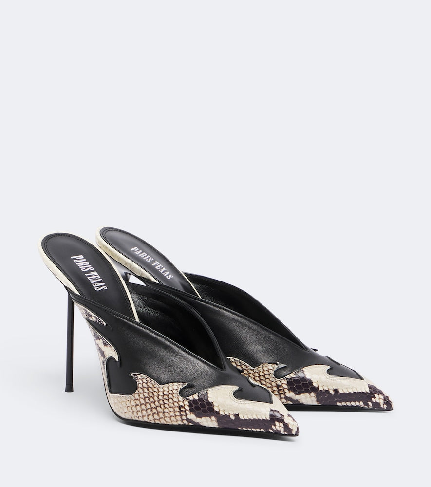 Black Paris Texas Lidia Queen of Hearts leather mules - High-Heel Pumps