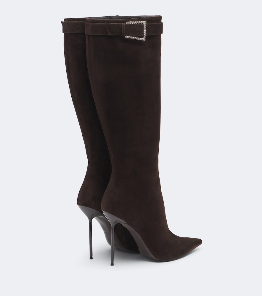 Brown Paris Texas Lidia embellished suede knee-high boots - Knee-high Boots