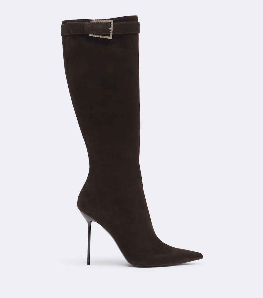 Brown Paris Texas Lidia embellished suede knee-high boots - Knee-high Boots
