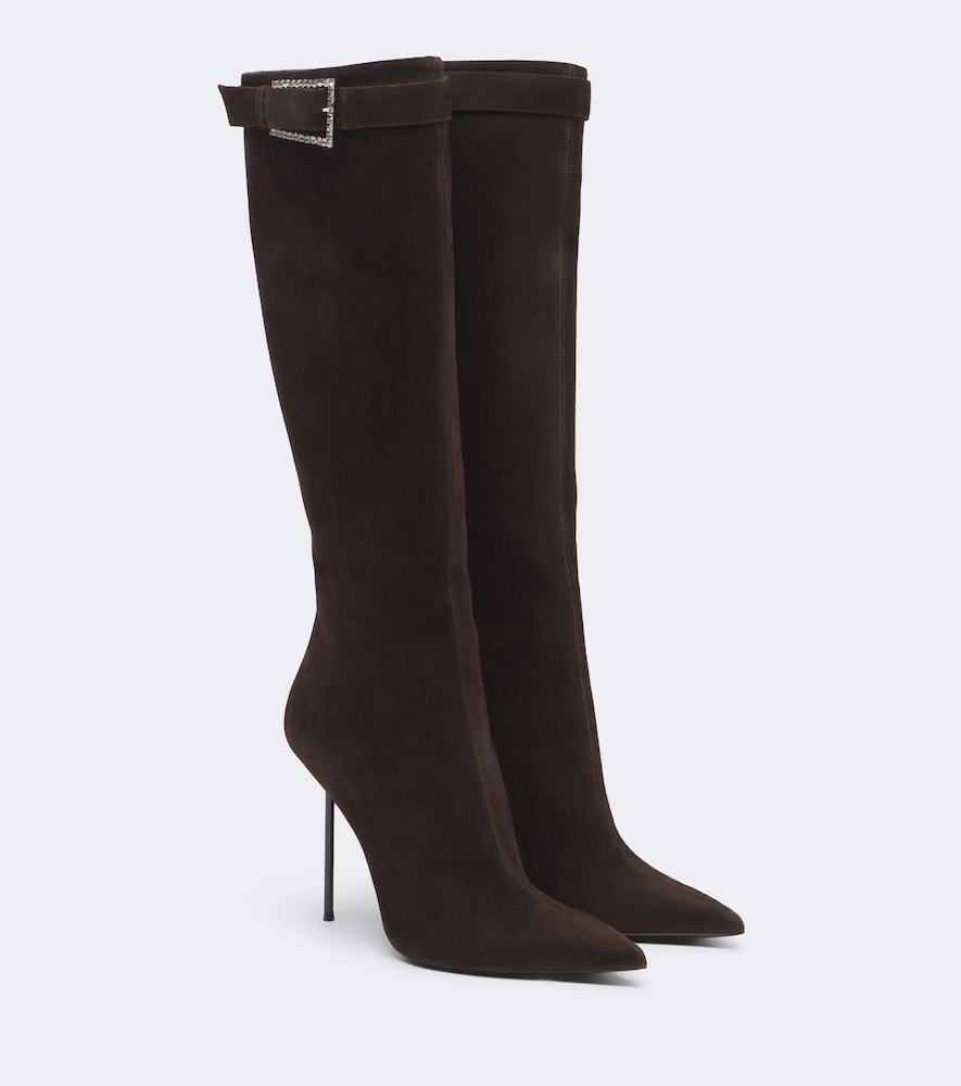 Brown Paris Texas Lidia embellished suede knee-high boots - Knee-high Boots
