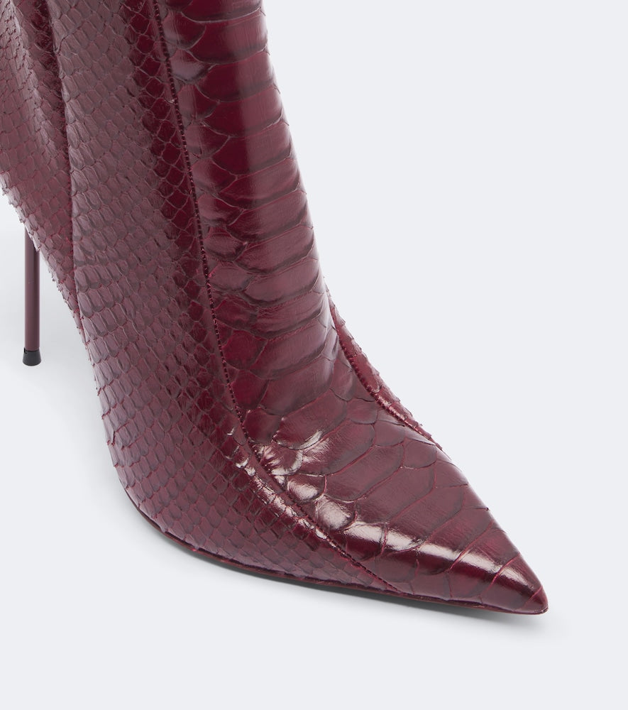 Burgundy Paris Texas Lidia snake-effect leather knee-high boots - Knee-high Boots