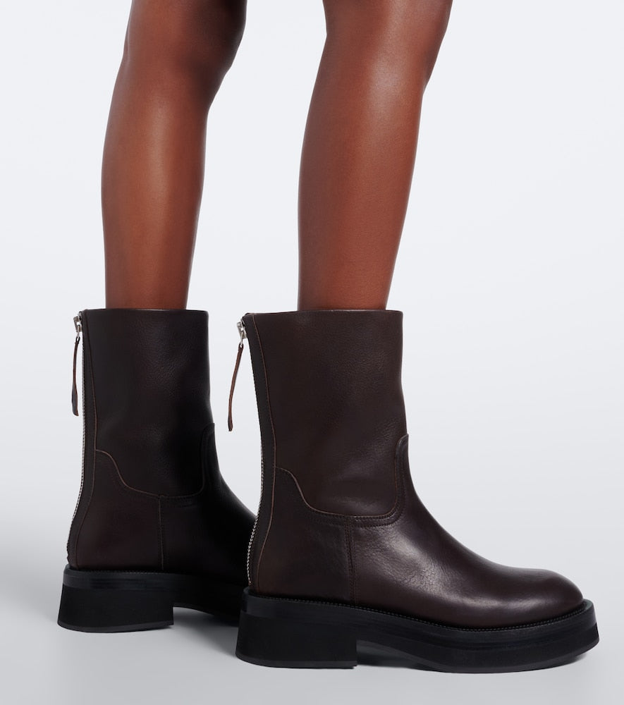 Paris Texas Napa leather ankle boots - Brown Flat Boots