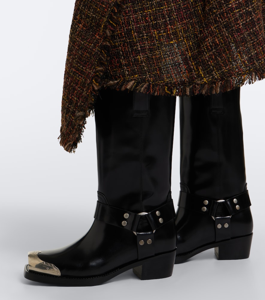 Paris Texas Roxy leather biker boots (Black) - Flat Boots