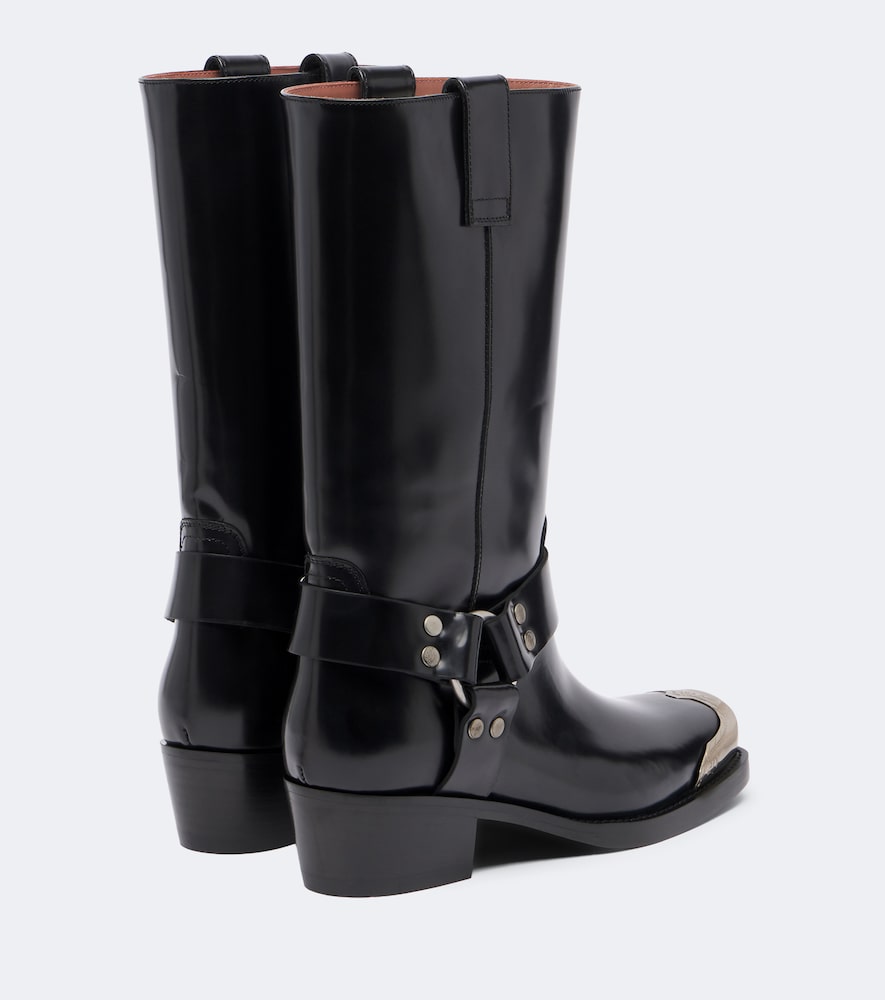 Paris Texas Roxy leather biker boots (Black) - Flat Boots